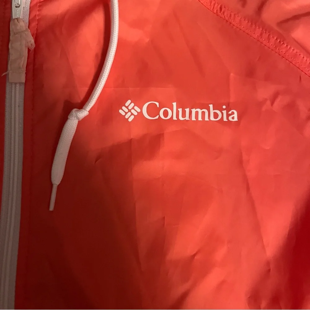 Columbia Vibrant Coral Windbreaker. Women’s size small. - Picture 5 of 6